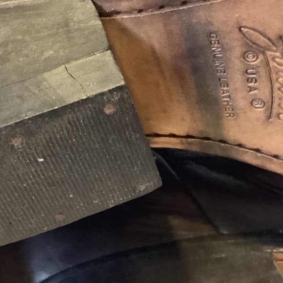 Vintage size 8 Western style black leather fringe cowboy boots made in USA - Picture 11 of 16